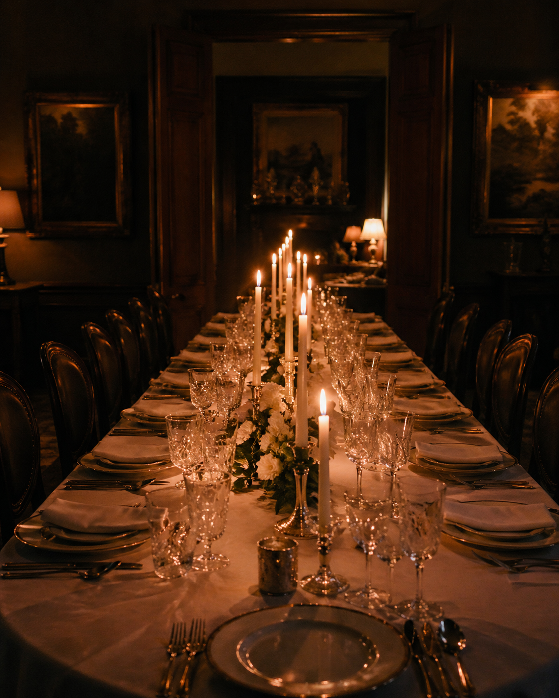 Guests at a composed gathering. The House of Clio, London.